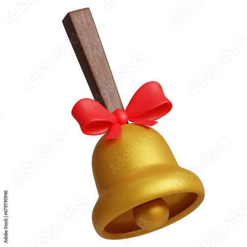 3d rendering christmas bell