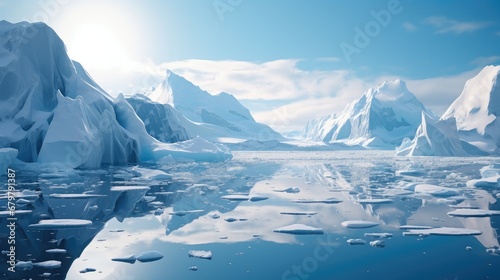 Antarctic glacier iceberg scenery.