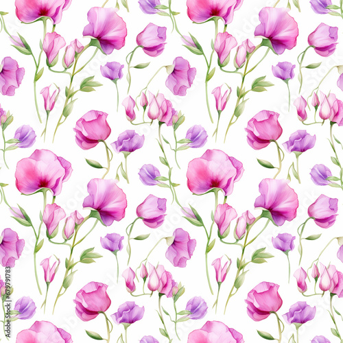 seamless pattern with pink tulips