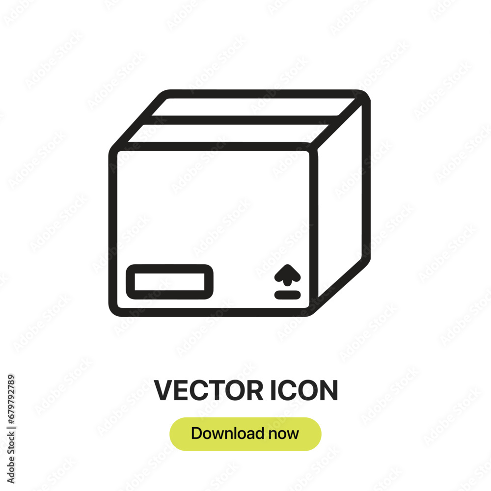 Box icon vector. Linear-style sign for mobile concept and web design. Box symbol illustration. Pixel vector graphics - Vector. Box icon vector. Linear-style sign for mobile concept and web design. Box symbol illustration. Pixel vector graphics - Vector.