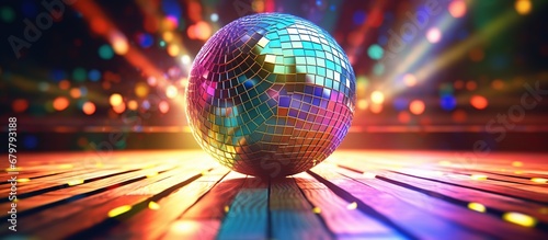Disco ball with bokeh background. 3d illustration