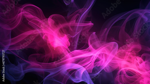 Abstract heavy pink haze in darkness. Generative AI