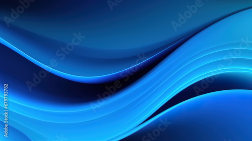Wave light blue gradient graphic background with curved pattern wallpaper. Generative AI