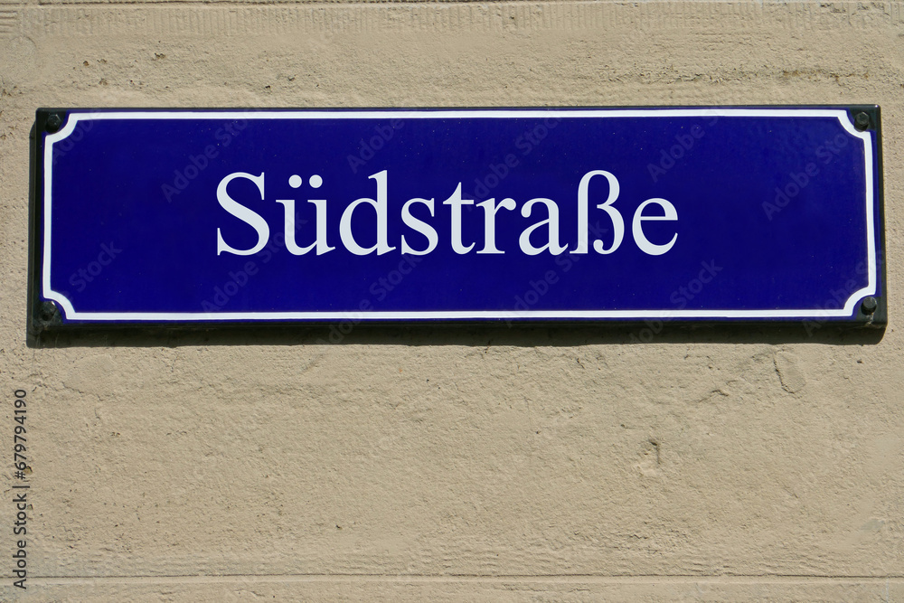 Emailleschild Südstraße