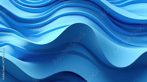 Abstract blue background with waves, sea ocean water curve ripple. Generative AI
