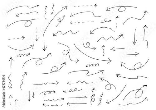 シンプルな手描き矢印のイラストセット photo