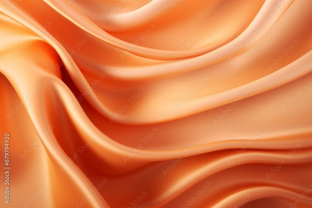 Orange carrot colour silk wave drapery abstract background. Flowing fabric texture concept Orange carrot colour silk wave drapery abstract background. Flowing fabric texture concept