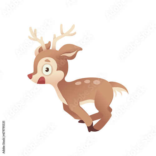 Cartoon deer running away_5. © Rattiya
