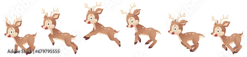 Cartoon deer running away animation frame.