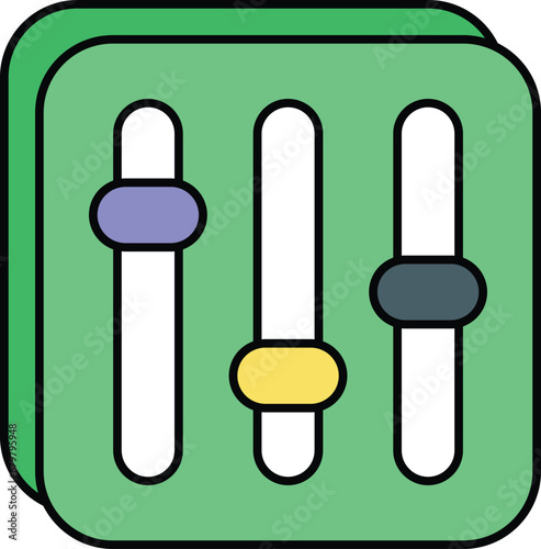 Color outline icons design style