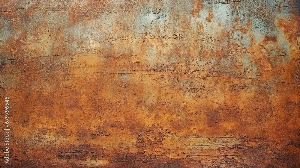 Old grunge copper bronze rusty metal texture background effect. Generative AI