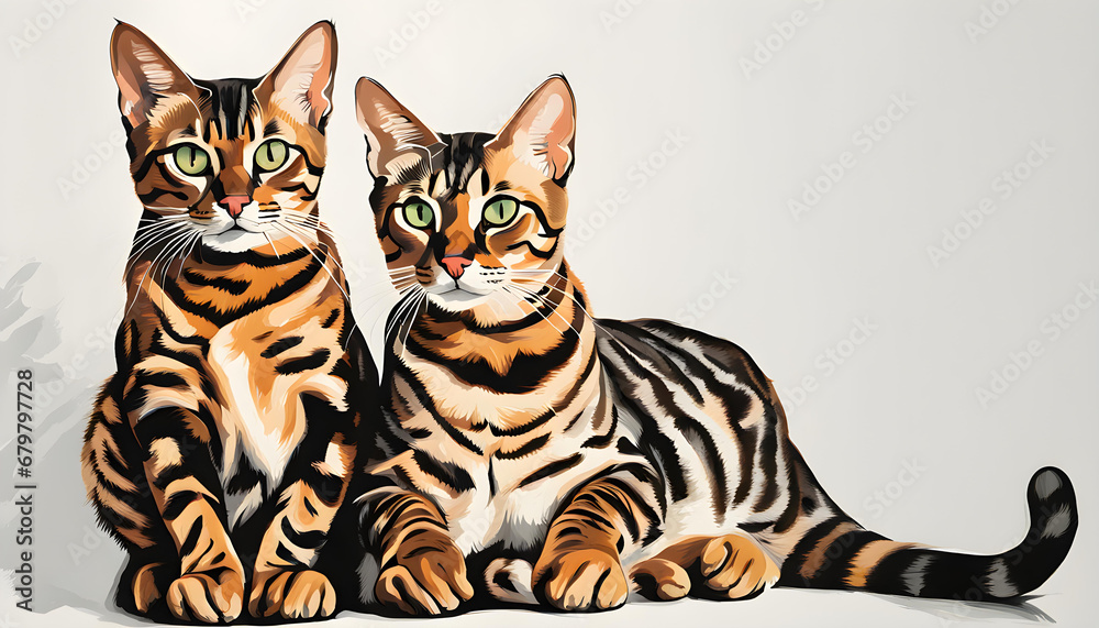 Fototapeta premium Isolate Bengal Cat