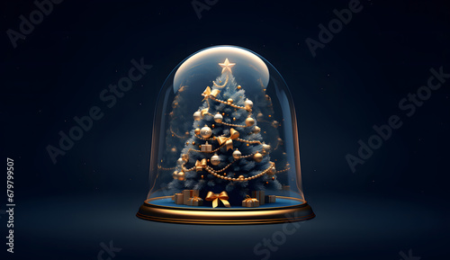 Christmas tree in snowglobe: Joy, Lights, and Glittering Ornaments