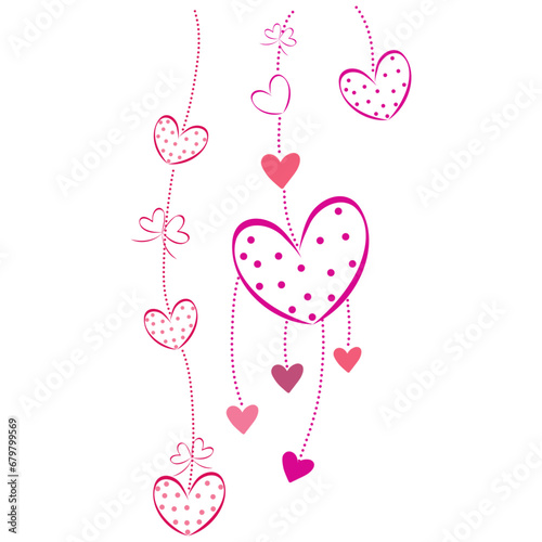 Heart shaped mobile vector illustration.