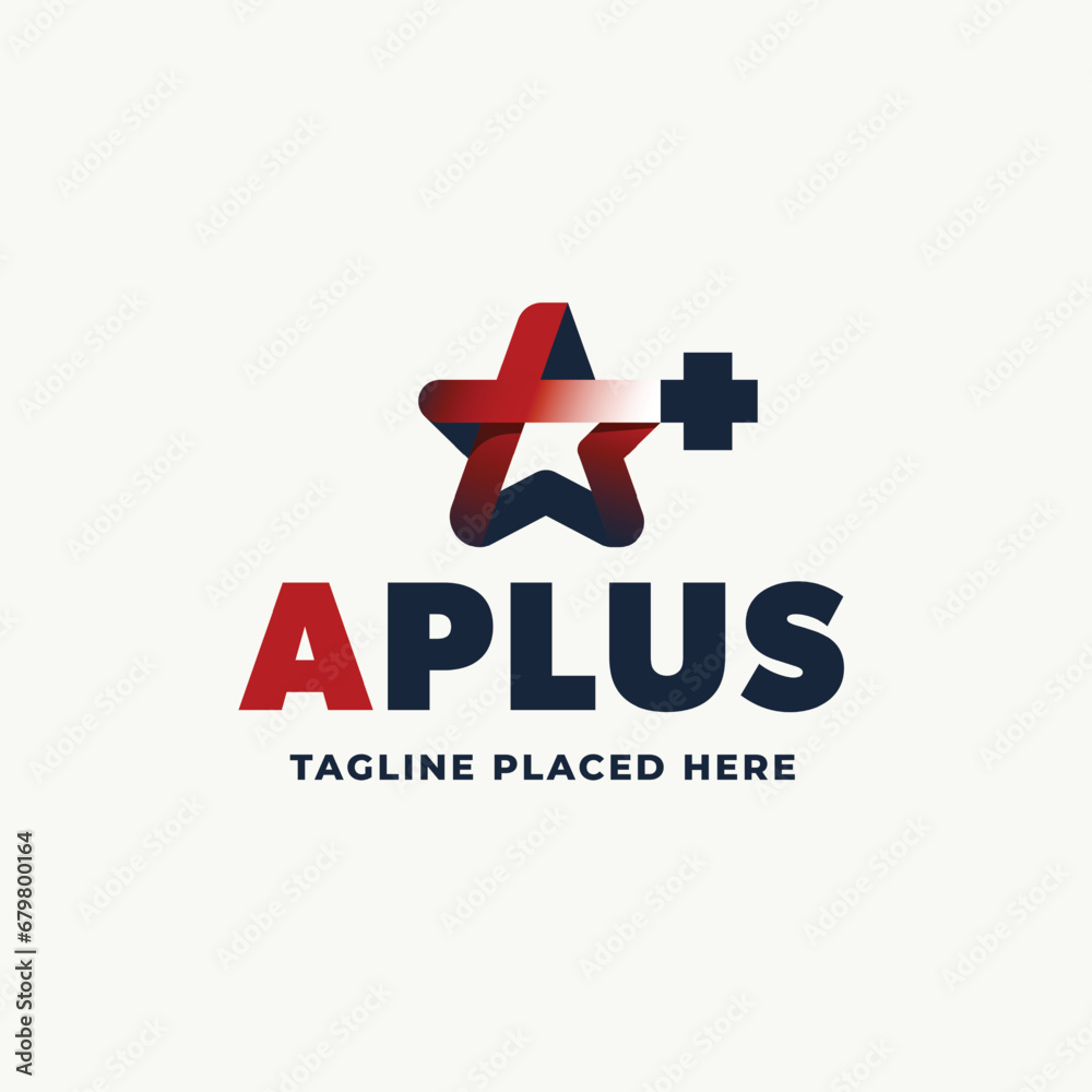 Obraz premium Star logo with positive icon design