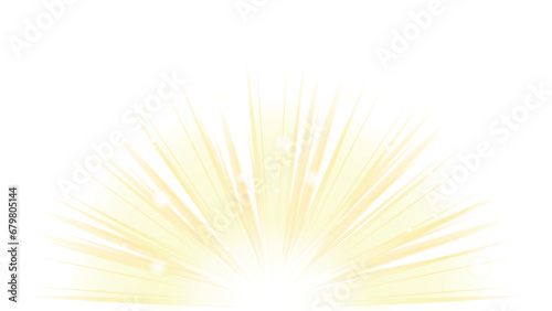 Gold shiny sun PNG for graphic design 