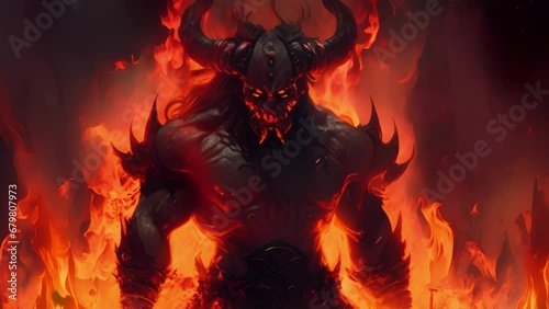 The legend of Surtur A story of how a powerful fire demon sought to wreak destruction on the Norse gods and their world. . photo
