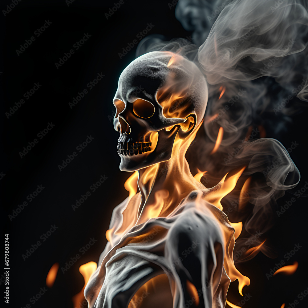 close up of a Fire Ghost, luminated, ghost in motion, transparent smoke, black background
close up of a Fire Ghost, luminated, ghost in motion, transparent smoke, black background