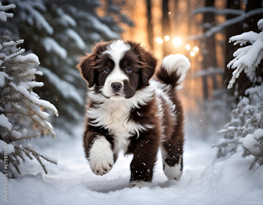 dog in winter