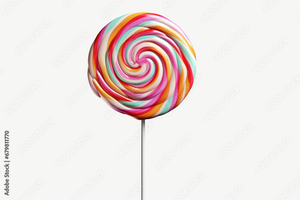 colorful swirl lollipop on white.Background colorful swirl lollipop on white.Background
