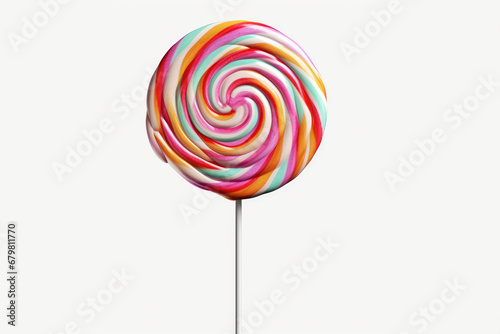colorful swirl lollipop on white.Background © Lucky Fenix