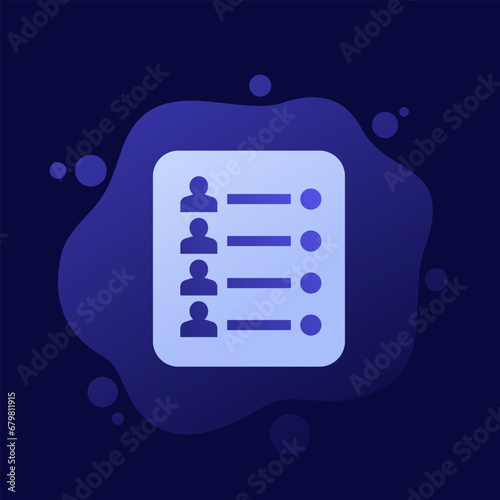 guest list icon, vector design