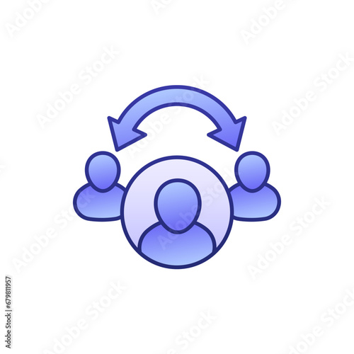 broker or middleman icon with outline