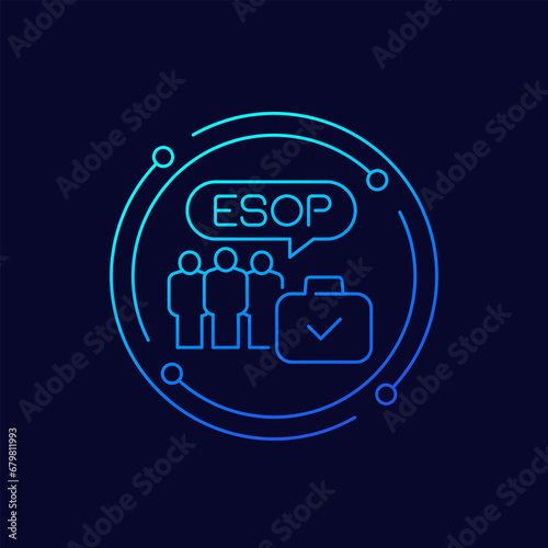 ESOP, Employee stock ownership plan icon, linear design