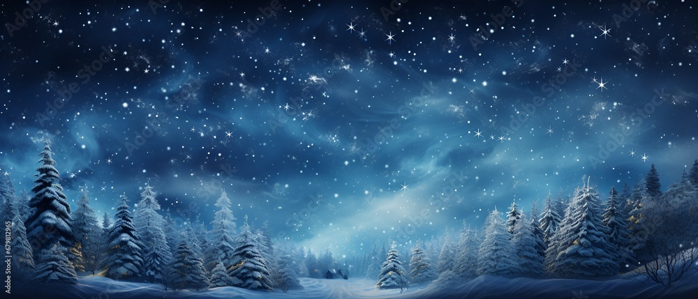 Wintery Christmas background with snow.