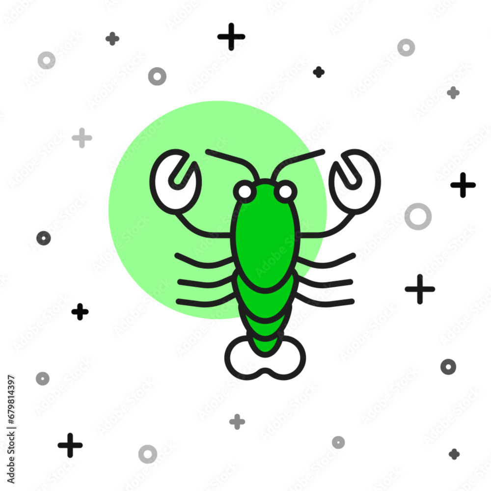Obraz premium Filled outline Lobster icon isolated on white background. Vector