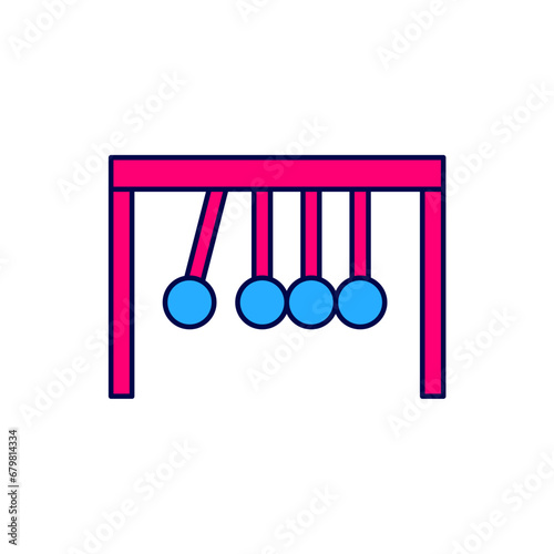 Filled outline Pendulum icon isolated on white background. Newtons cradle. Vector