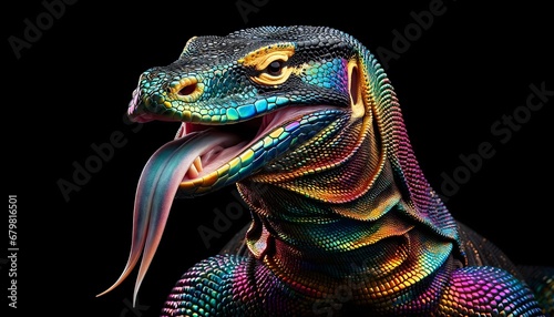 close up of a Komodo dragon photo