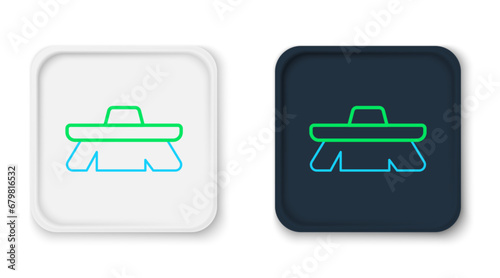Line Brush for cleaning icon isolated on white background. Cleaning service concept. Colorful outline concept. Vector