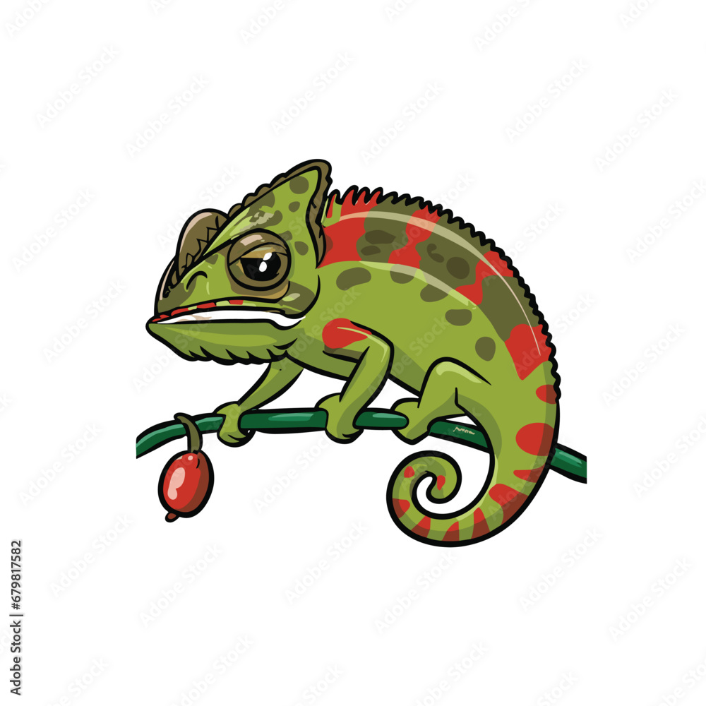 Cute Chameleon vector illustration