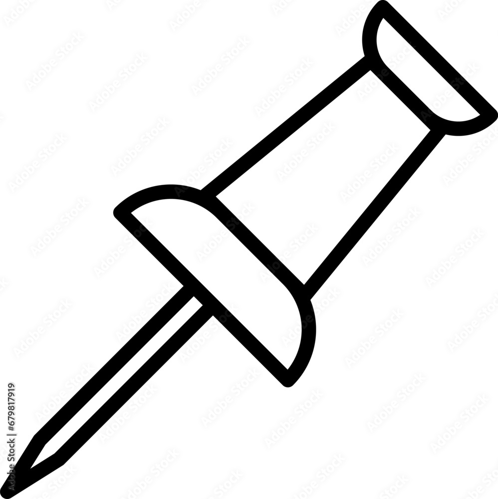 Linear push pin icon as simple template for web design Linear push pin icon as simple template for web design