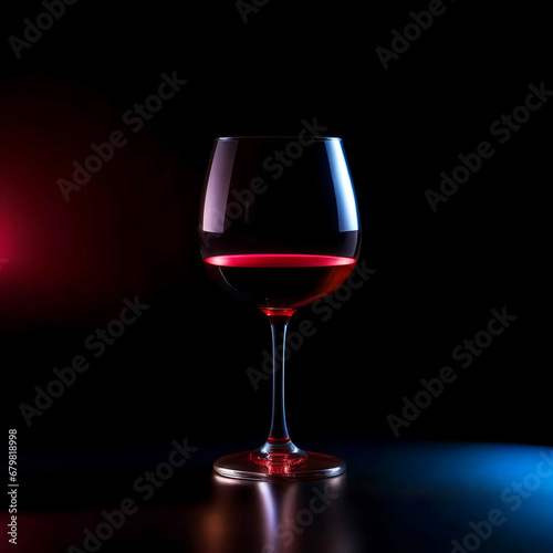 red wine in a glass  alcoholic beverage. artificial intelligence generator  AI  neural network image. black background for the design.