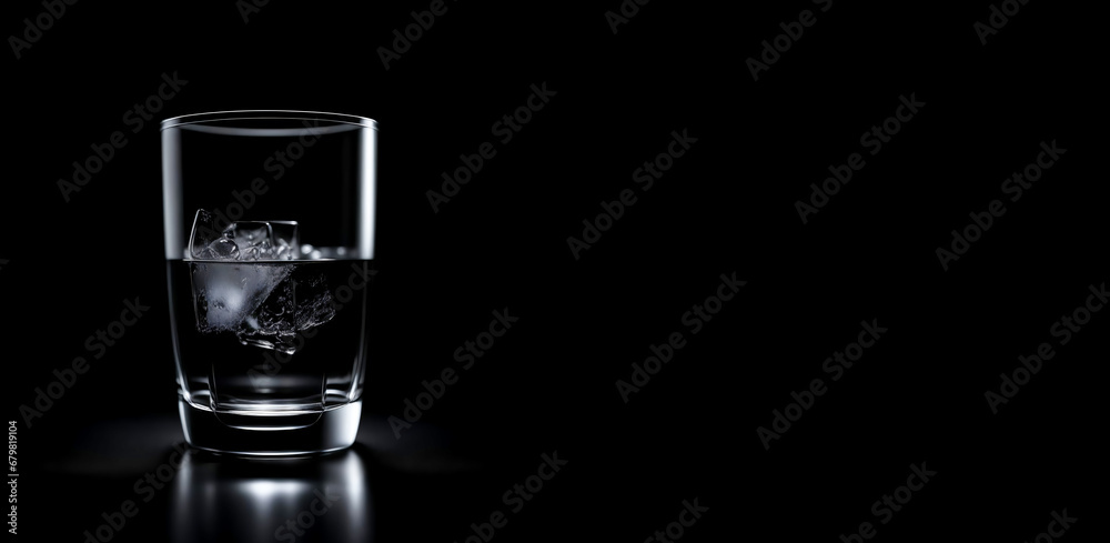 alcoholic drink with ice in a glass, whiskey, cognac, vodka. artificial intelligence generator, AI, neural network image. black background for the design. alcoholic drink with ice in a glass, whiskey, cognac, vodka. artificial intelligence generator, AI, neural network image. black background for the design.