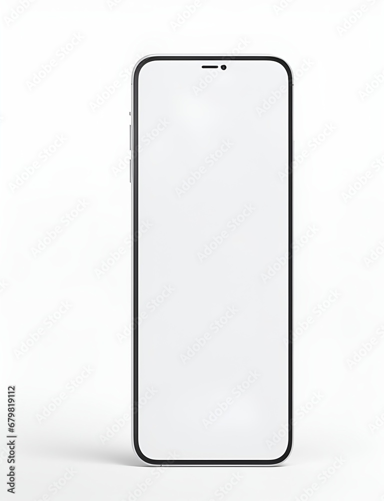 An iPhone with a Blank Screen on a White Background An iPhone with a Blank Screen on a White Background