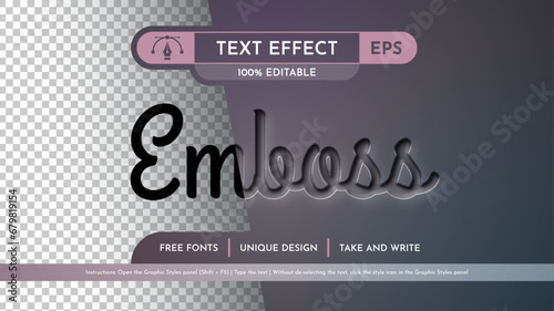Embossed - Editable Text Effect, Font Style photo
