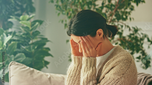 фотографія Depressed unhappy stressed woman