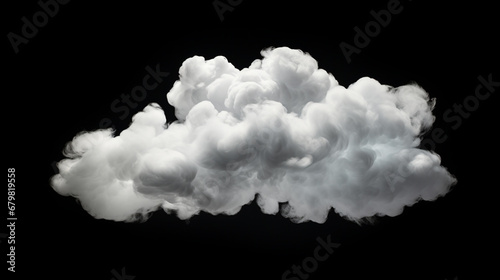 Realistic cloud formation isolated on black background, AI Generative.