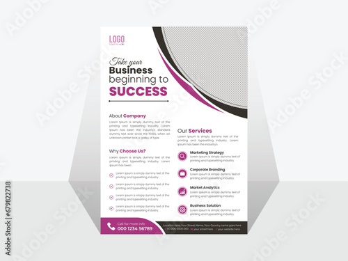 Creative Modern Corporate Business A4 Flyer Template Design