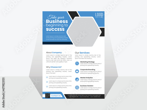 Creative Modern Corporate Business A4 Flyer Template Design