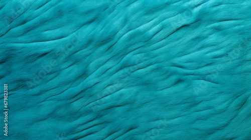 Close up of a fluffy Carpet Texture in turquoise Colors. Soft Fleece Fabric