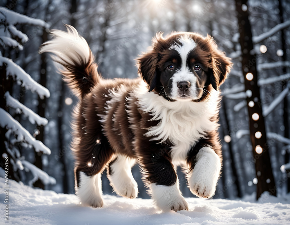 dog in winter