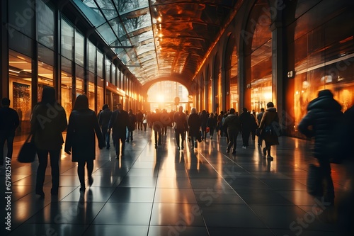 Sunset Glow Inside a Modern Transit Corridor