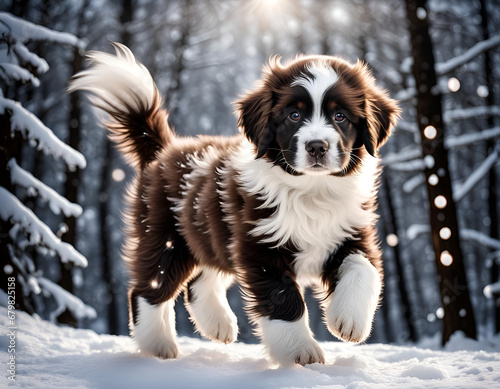 Obraz na płótnie dog in winter w salonie