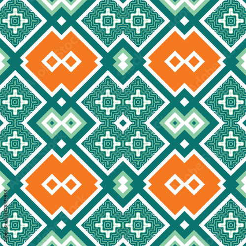 Seamless green and yellow background with diagonal geometric pattern. Vector illustration