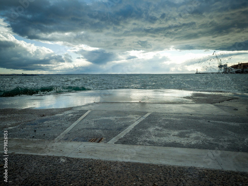 clouds over the sea Thessaloniki Greece