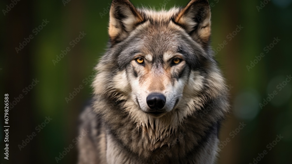 Grey Wolf (Canis Lupus) - Stunning Portrait of a Canine Predator in the Wilderness